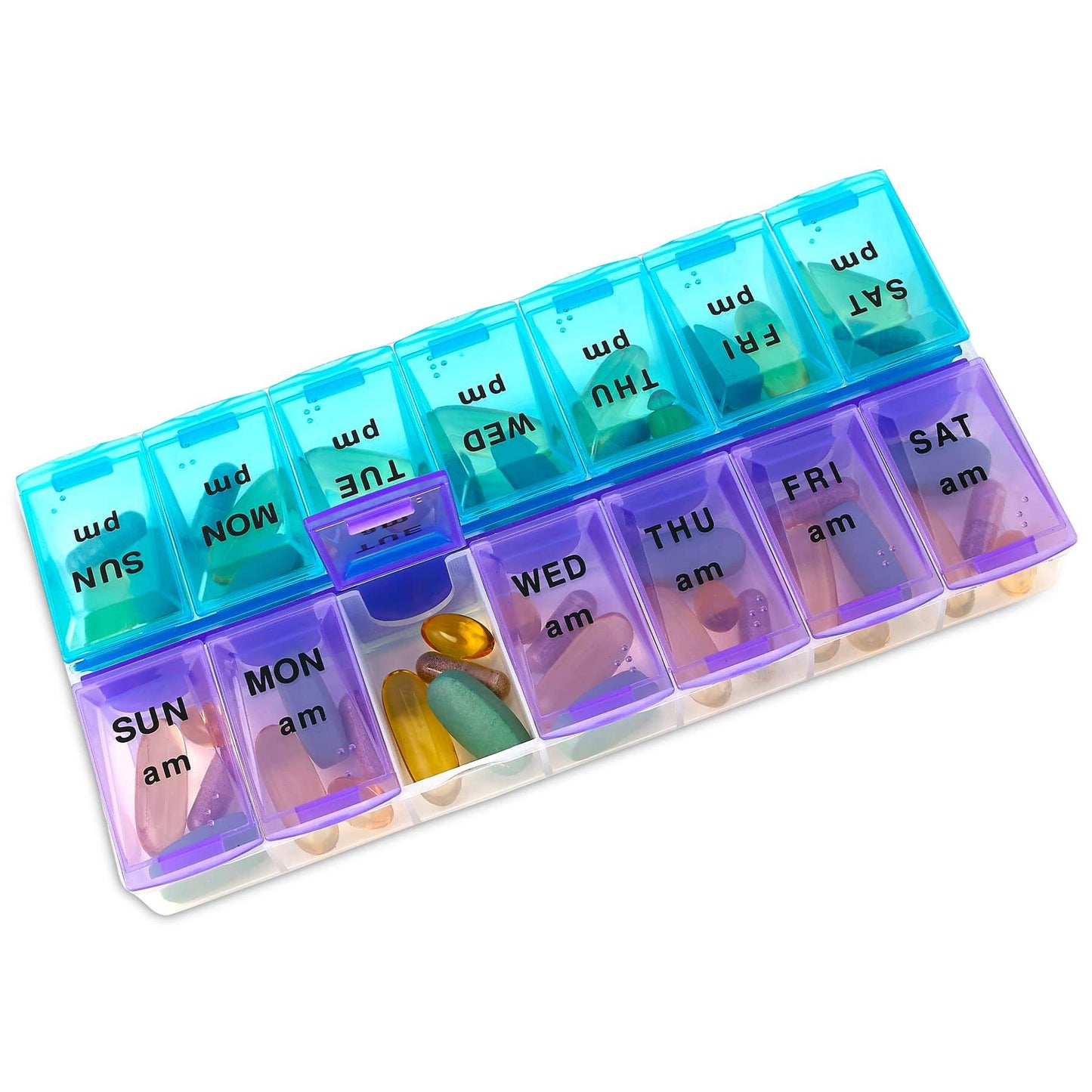 MEDca Weekly Pill Organizer, Twice-a-Day, 1 Pill Organizer Extra Large