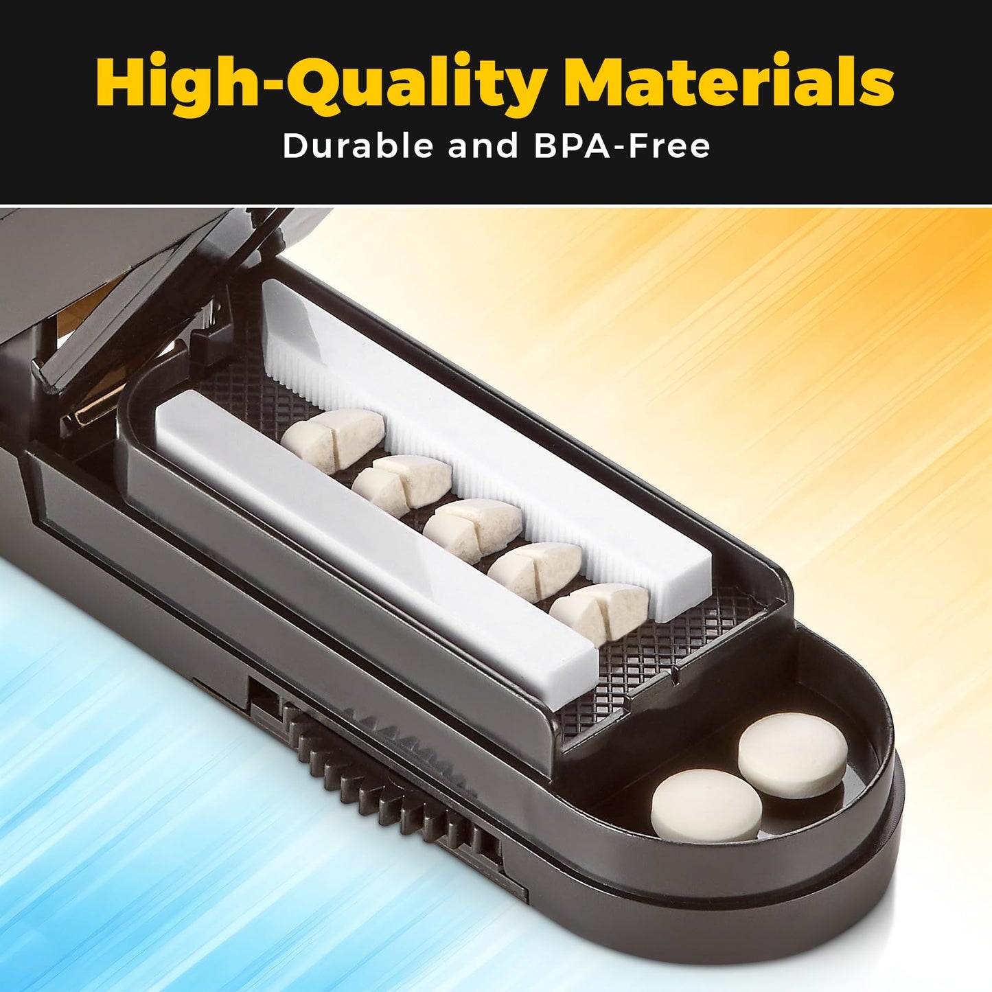 Pill Cutter for Small Pills - Multiple Splitter Pill Cutters for Small to Large Pills, Multi Tablet Split Cutter with Accurate Pill Alignment Cutter, Safety-Blade Guard, Food Grade Stainless Steel