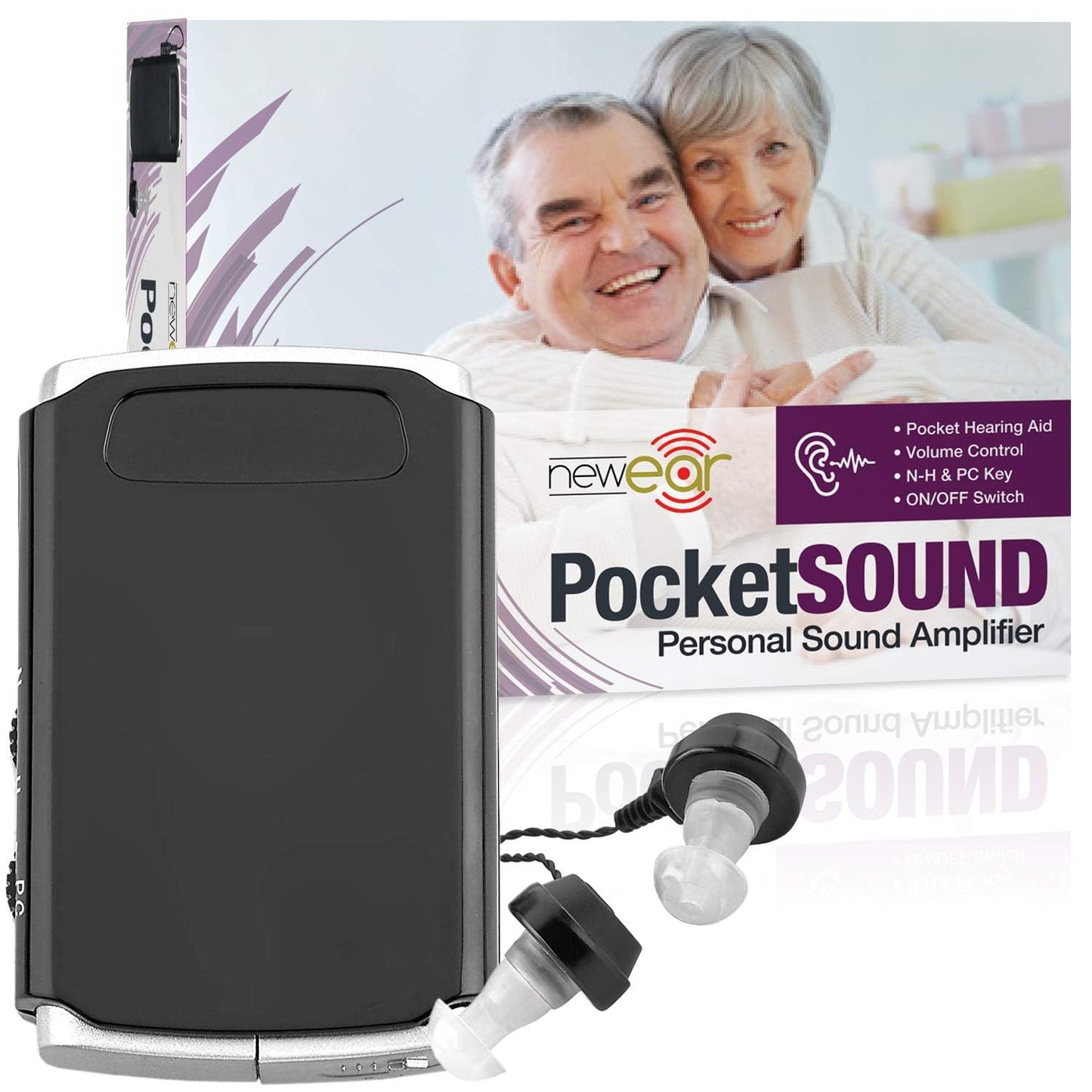 Sound Amplifier - Pocket Sound Voice Enhancer Device with Duo Mic/Ear Plus Extra Headphone and Microphone Set, Personal Hearing Amplifier Device by MEDca