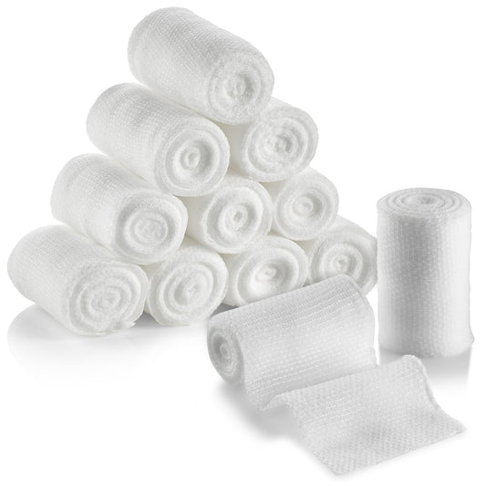 Gauze Bandage Rolls - (12 Pack) 2 in x 4.1 Yards Per Roll of Medical Grade Gauze Bandage and Stretch Bandage Wrapping for Dressing All Types of Wounds and First Aid Kit by MEDca, (2-Inch, 12 Pcs)