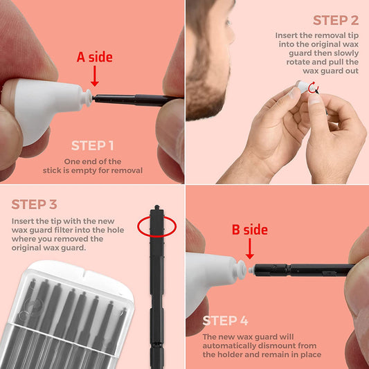 MEDca Hearing Aid Ear Wax Guard Filters - 10 Pack/80 Pieces Replacement Wax Filters Prevent Cerumen Dust and Grease Build Up Compatible w/ Phonak, Resound, Widex, Unitron and Jungle Care Hearing Aids