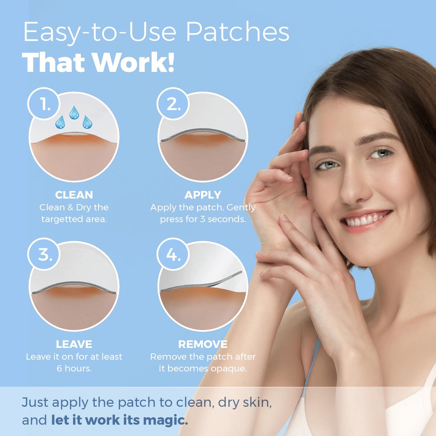 MEDca Acne Patches for Face - Hydrocolloid Bandages (36 Count) Pimple Patches for Face in 2 Universal Sizes, Acne Spot Treatment Care for Face & Skin Spot Patch Conceals Zits, Acne and Blackheads