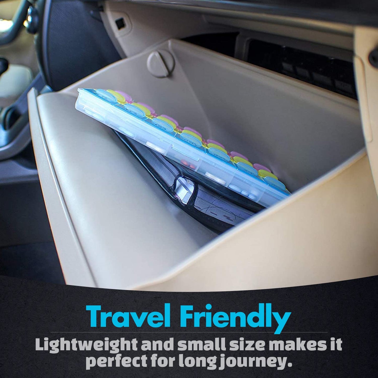 Weekly Pill Organizer - 21 Day Pill Planners for Pills Vitamins & Medication, 3 Times-a-Day Medication Reminder Boxes, Easy to Read & Travel Friendly