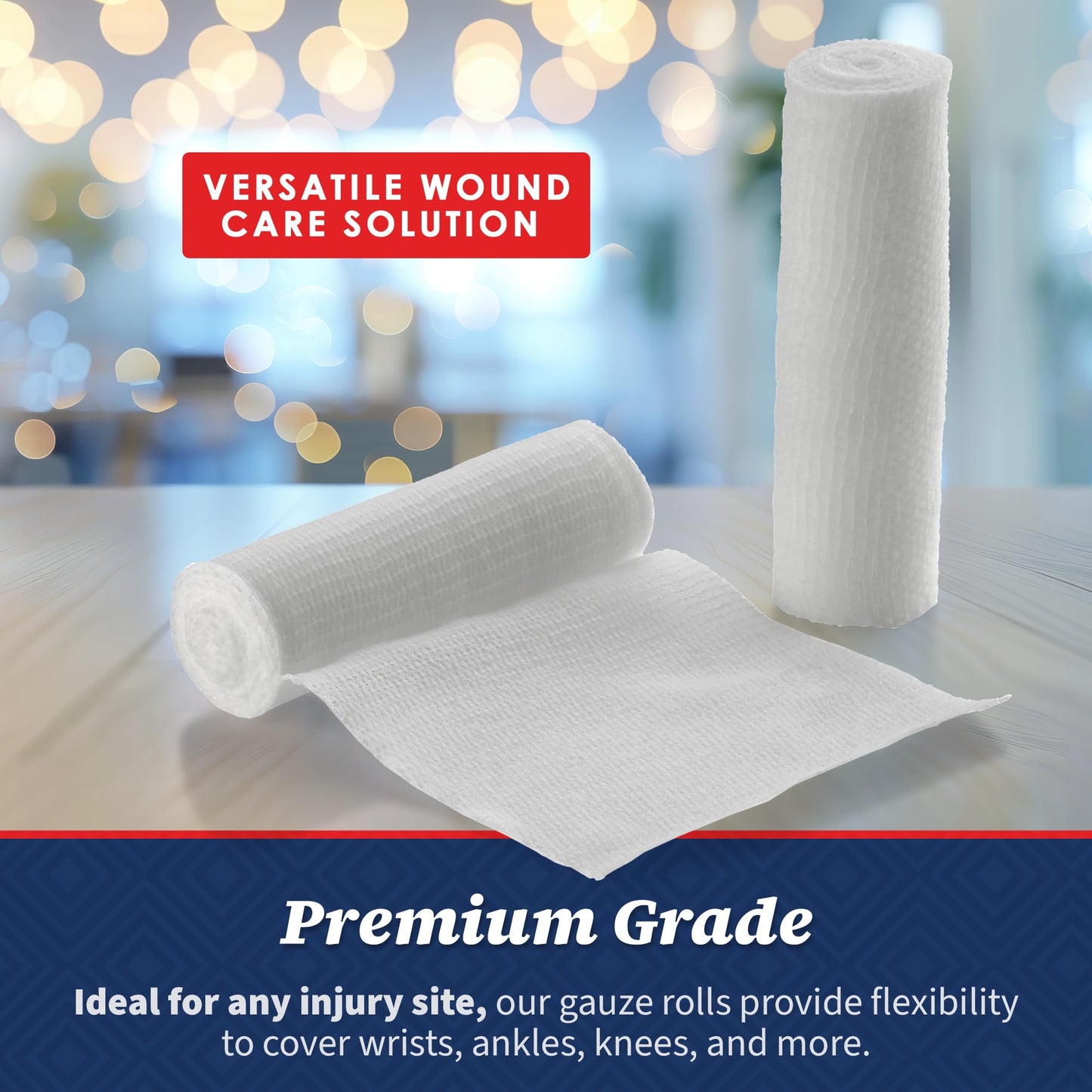 Gauze Bandage Rolls - (48 Pack) 3 in x 4.1 Yards Per Roll of Medical Grade Gauze Bandage and Stretch Bandage Wrapping for Dressing All Types of Wounds and First Aid Kit by MEDca, (3-Inch, 48 Pcs)