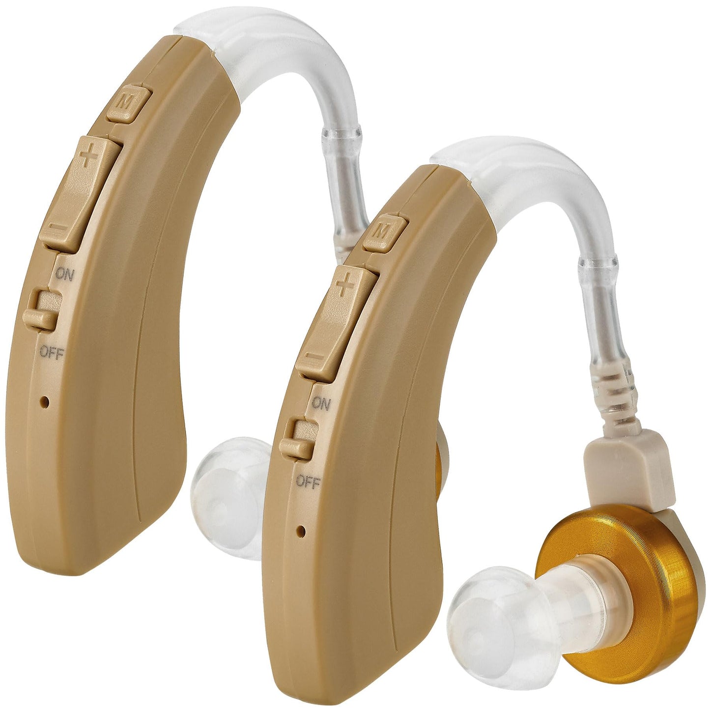 Digital Hearing Amplifier Set - BTE Personal Sound Amplifiers - Rechargeable Receiver in Canal Hearing Assist Device Pair w/ 4 Modes, Noise Cancellation and Volume Control Hearing for Adults Seniors