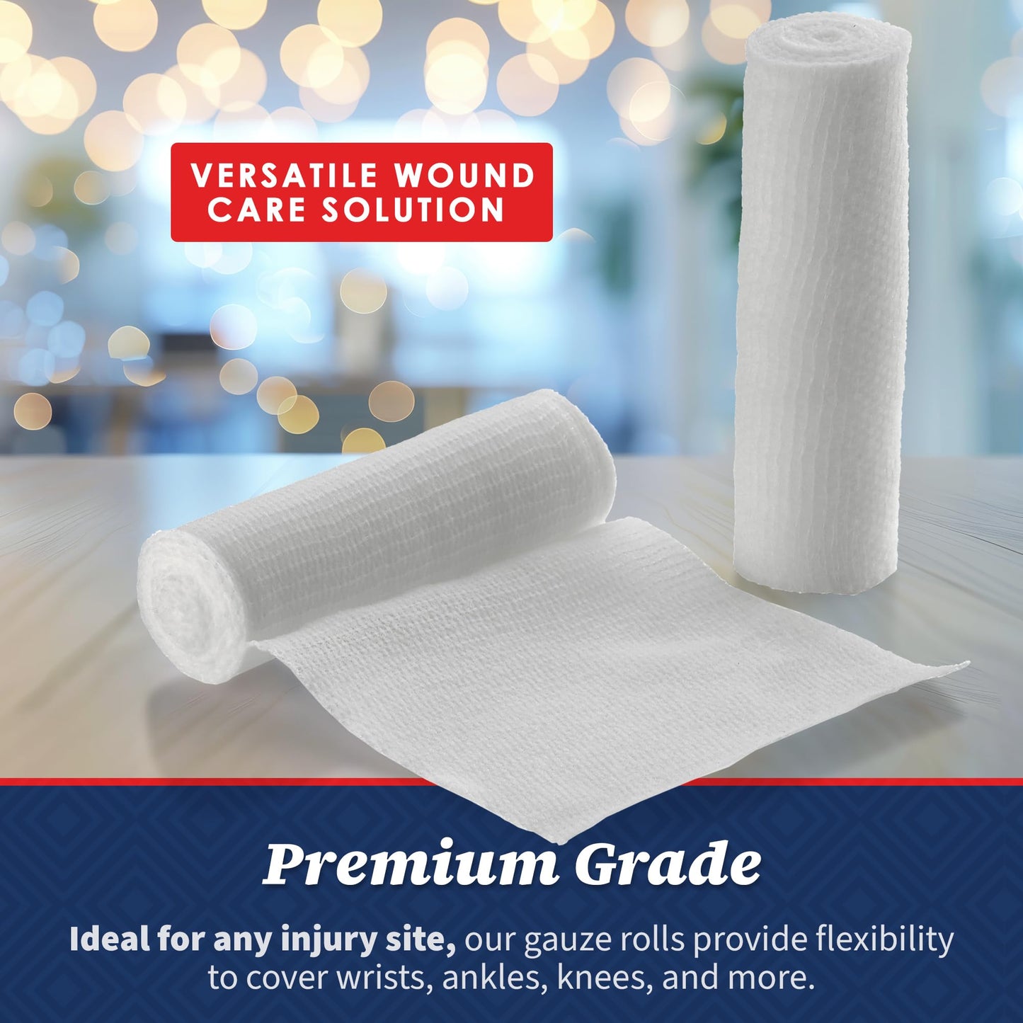 Gauze Bandage Rolls - (48 Pack) 4 in x 4.1 Yards Per Roll of Medical Grade Gauze Bandage and Stretch Bandage Wrapping for Dressing All Types of Wounds and First Aid Kit by MEDca, (4-Inch, 48 Pcs)