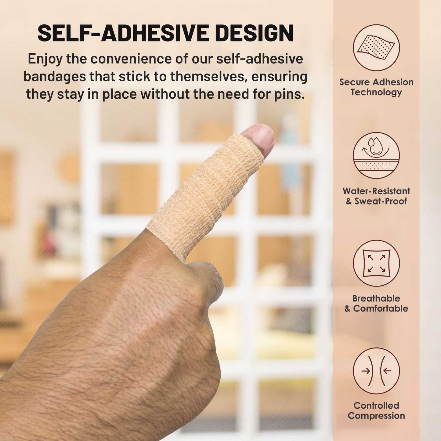 Self Adherent Cohesive Wrap Bandages - (Pack of 12 Rolls) 1 Inch X 5 Yards with Strong Elastic and Colorful First Aid Tape for Sprain Swelling and Soreness on Wrist and Ankle (Rainbow Color)