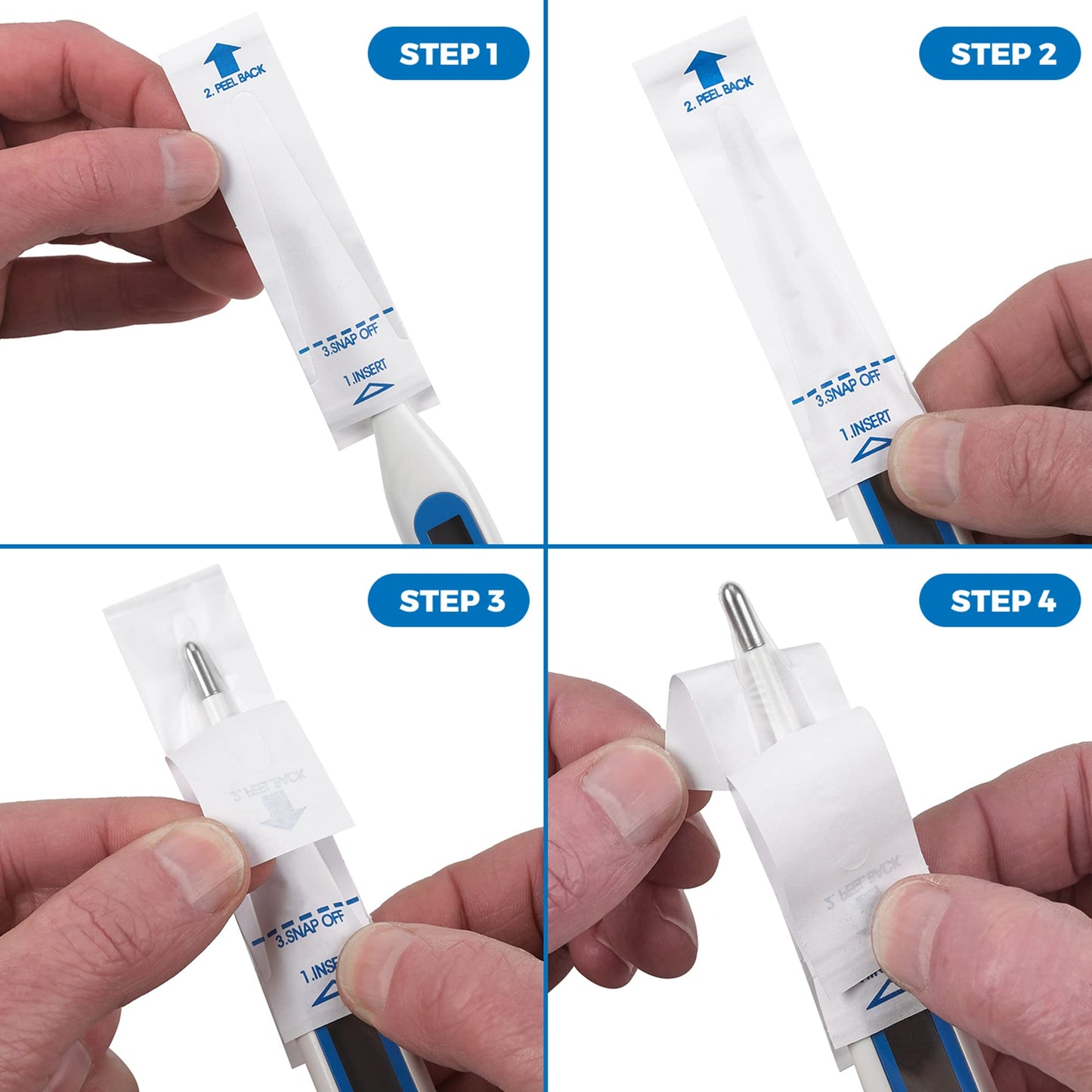 Thermometer Probe Covers - Pack of 100 - Universal and Disposable Probe Cover Box for Digital Thermometer