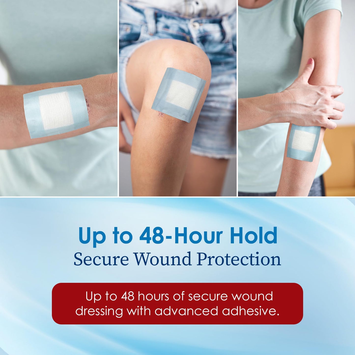 MEDca Sensitive Skin Low Trauma Tape Rolls - 1 Inch x 4 Yards Blue Tape First Aid Rolls, Minimal Hair Pulling for Wounds, Lash Tape for Eyelash Extensions, (Pack of 4)