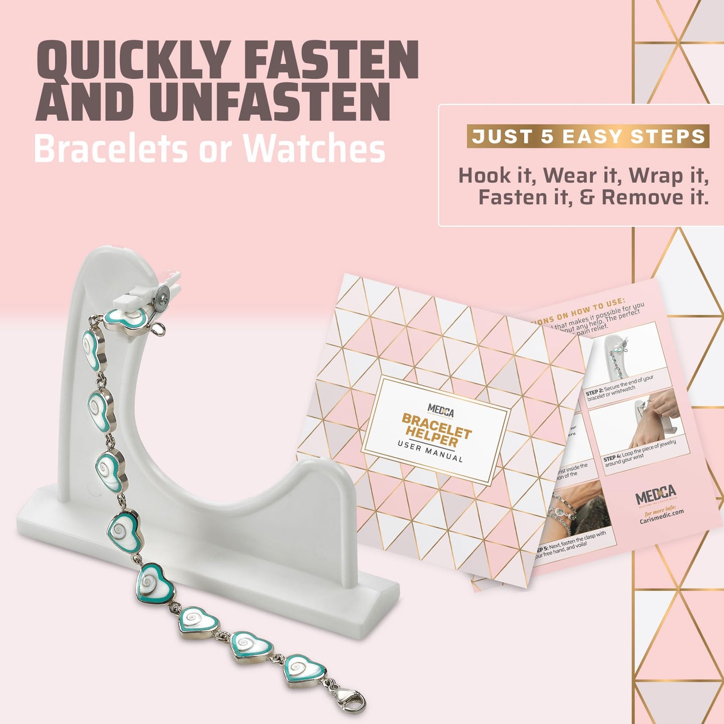 Bracelet Helper Tool to Put on Jewelry Yourself - Easy-to-Use Bracelet Clasp Helper for Costume, Fine Jewelry & Watches - Portable Jewelry Fastener Assistance Tool - Gift for Women