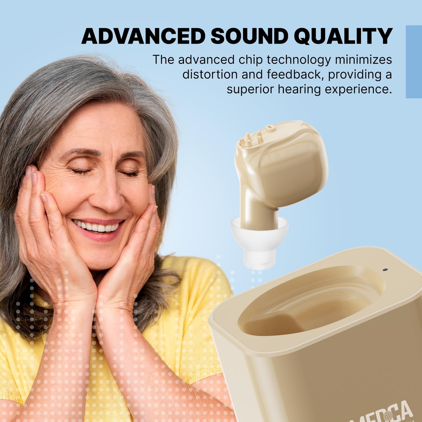 MEDca ITE Mini Ear Amplifier Rechargeable Microtron - So Small It's Barely Visible!