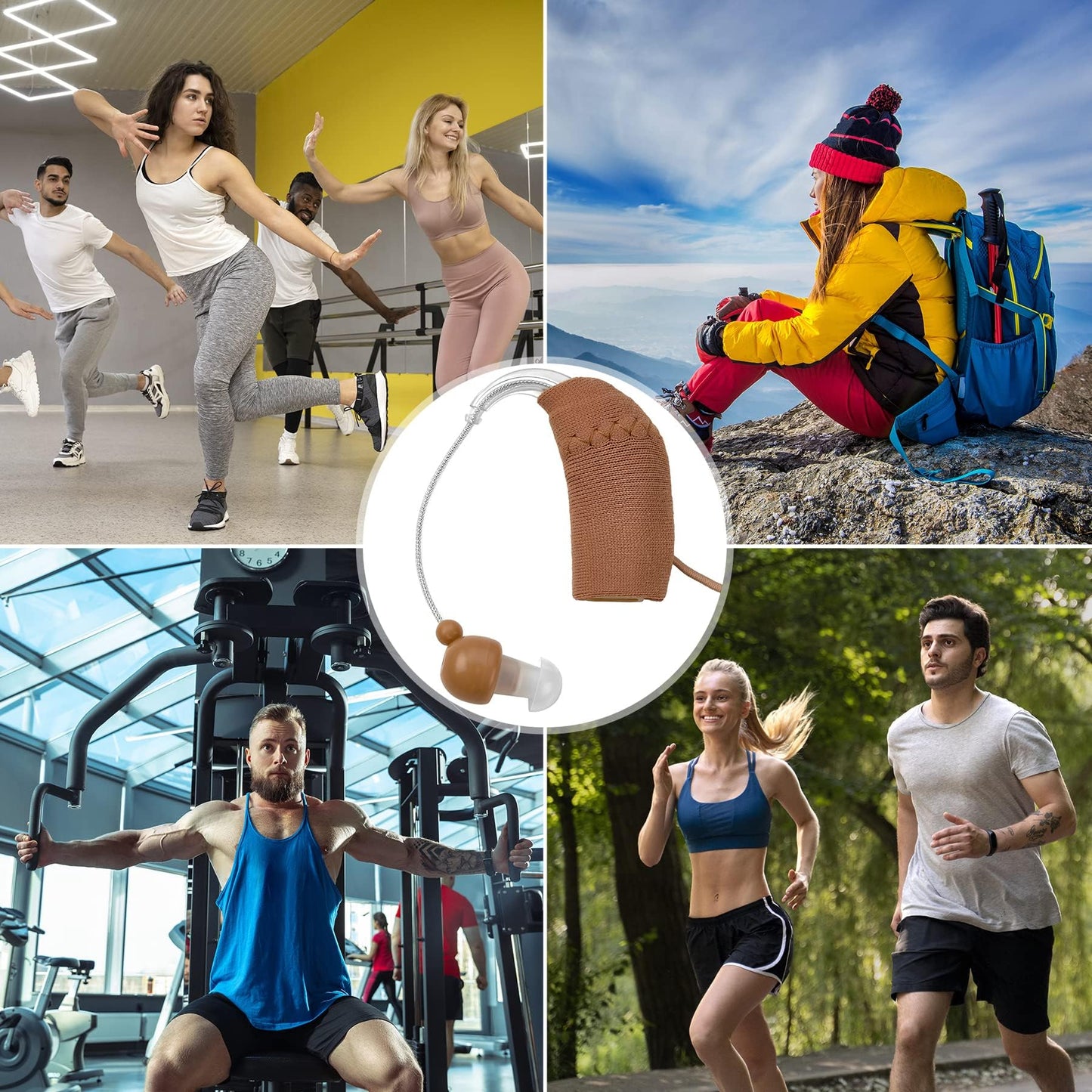 Hearing Aid Protectors and Clip - Corded Fabric Cover with Clasp Protects from Dirt Dust Sweat & Moisture Reduces Wind Noise & Prevents Loss Fits Most (1-Inch, 1.25-Inch, 2-Inch) BTE Devices