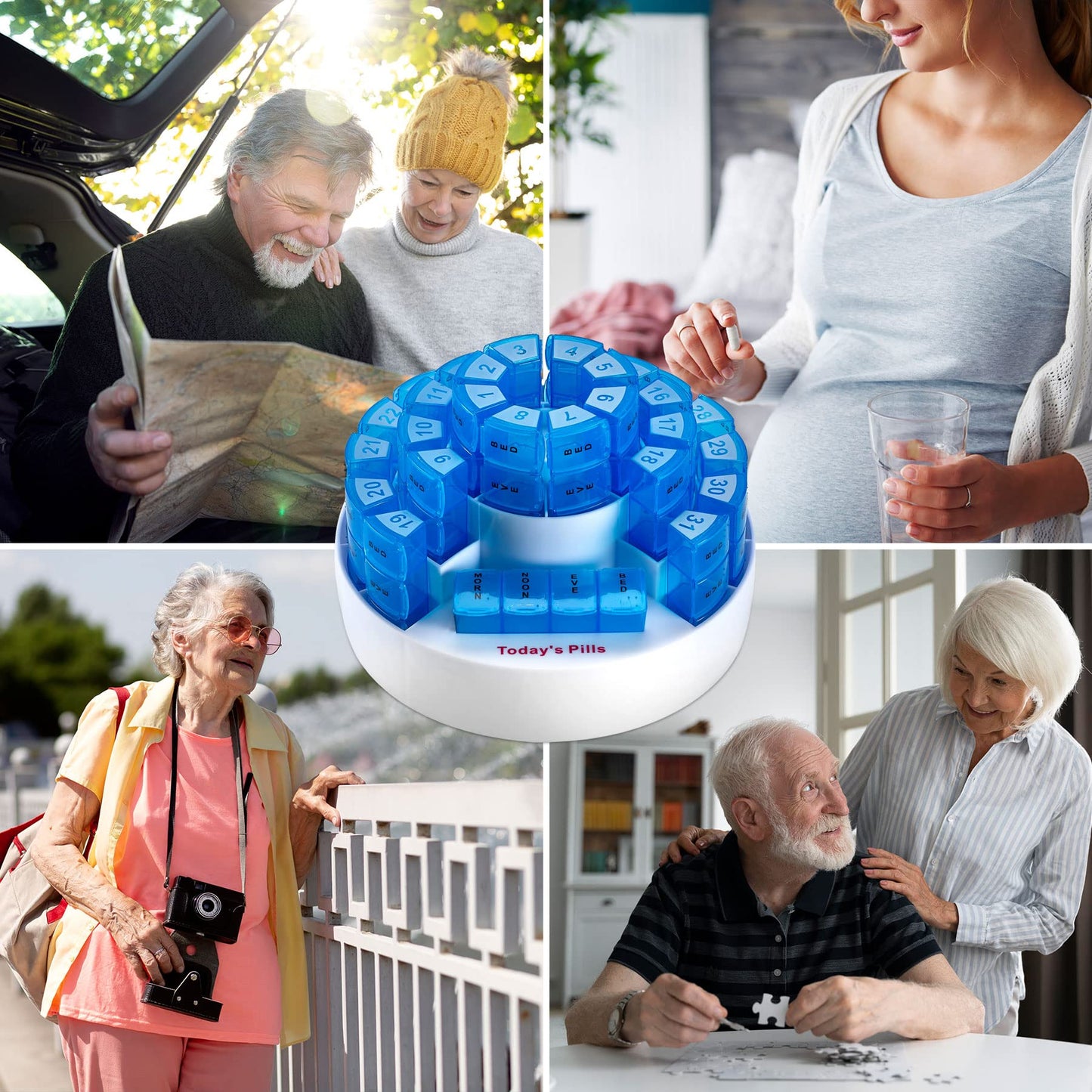 Monthly Pill Box by MEDca - Smart Prescription Organization with Multiple Daily Doses Section, Removable Compartments Perfect for Travelling