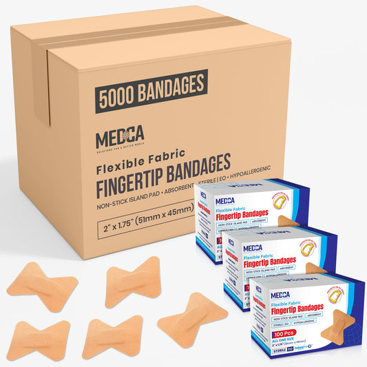 Flexible Fabric Bandages - Flex Fabric Adhesive Bandages Finger-Tip Care and to Protect Wounds from Infection - (Bulk 5000 Count Case)
