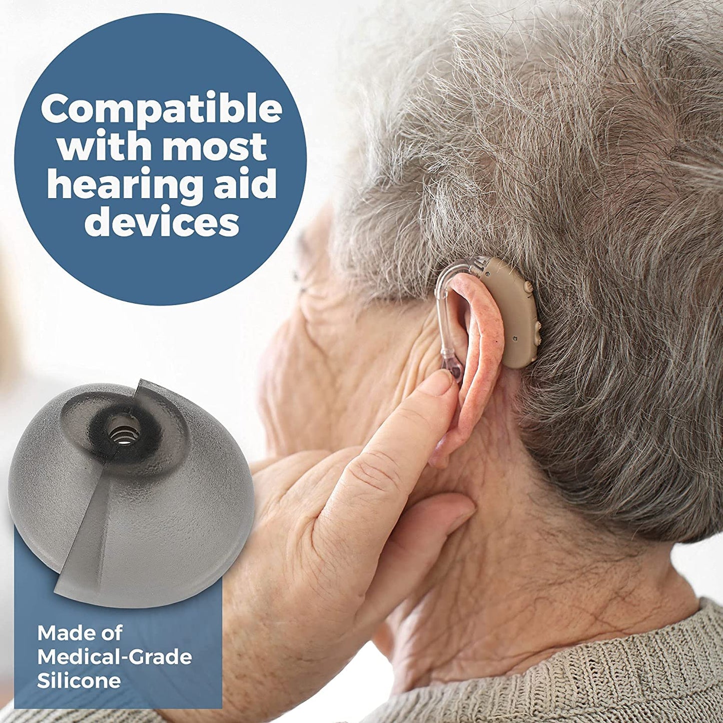 MEDca Hearing Aid Standard Receiver Tulip Domes Compatible with GN Resound Sure Fit - Universal Invisible Tip Replacement Ear Domes for BTE PSAP Hearing Amplifiers and Open Fit Models (20)