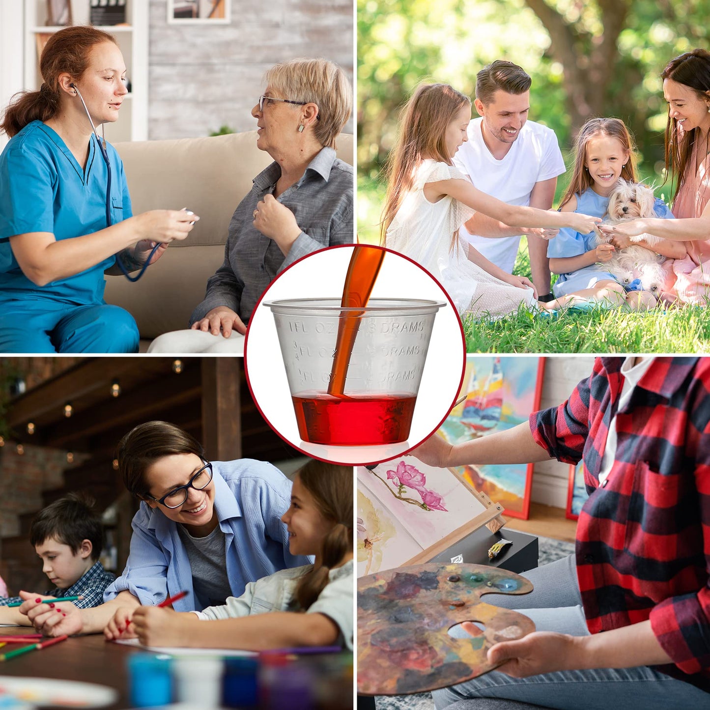 Clear Medicine Cups (1oz) - Pack of 500 - Plastic Disposable Graduated Medicine Cups with Measurements for Medication Arts & Crafts Mouthwash and More