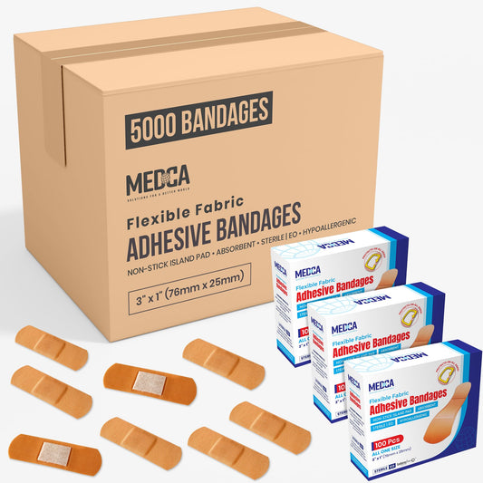 Flexible Fabric Bandages - Flex Fabric Adhesive Bandages Finger-Tip, Knuckles and Thumb for Finger Care and to Protect Wounds from Infection - (5000 Count Bulk)
