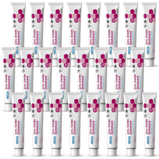 High-Potency 20% Zinc Oxide Ointment - (Pack of 24) Baby Diaper Rash Cream and Gentle Skin Protectant Barrier for Chafed Skin, Wetness Daily & Overnight Protection Soothing, Hypoallergenic, 1oz Tubes