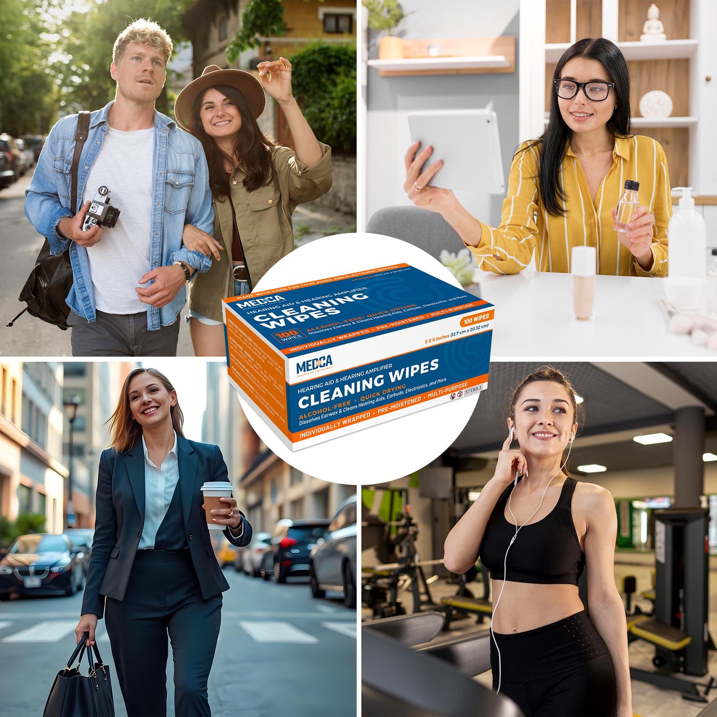 Hearing Aid Cleaning Wipes - 100 Individually Wrapped Pre-Moistened Alcohol-Free Wipes for Hearing Aids, Amplifiers, Earbuds, Audio & Electronics - Portable, Quick-Drying, Gentle, Daily Use & Travel