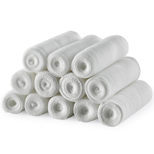 Gauze Bandage Rolls - (12 Pack) 3 in x 4.1 Yards Per Roll of Medical Grade Gauze Bandage and Stretch Bandage Wrapping for Dressing All Types of Wounds and First Aid Kit by MEDca, (3-Inch, 12 Pcs)