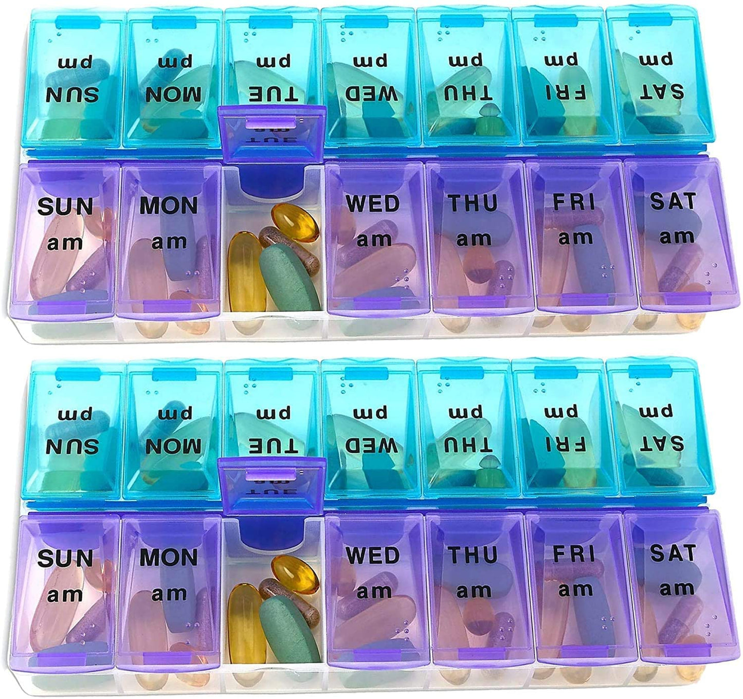 MEDca Weekly Pill Organizer, Twice-a-Day, Pack of 40