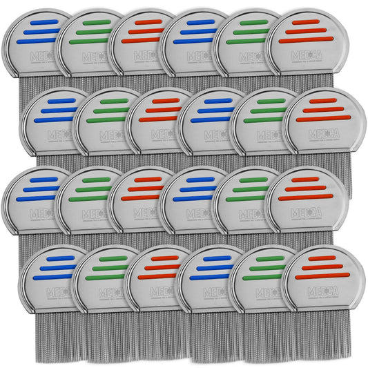 Lice Comb - (Pack of 24) Head Lice Treatment that's Individually Packaged Professional Stainless Steel Louse and Nit Combs Removes Eggs with Rounded Tips for Comfort