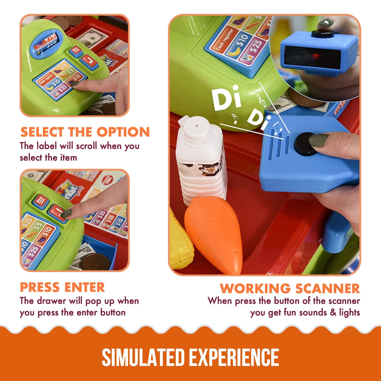 Creative Time Kids Supermarket Super Fun Playset With Shopping Cart