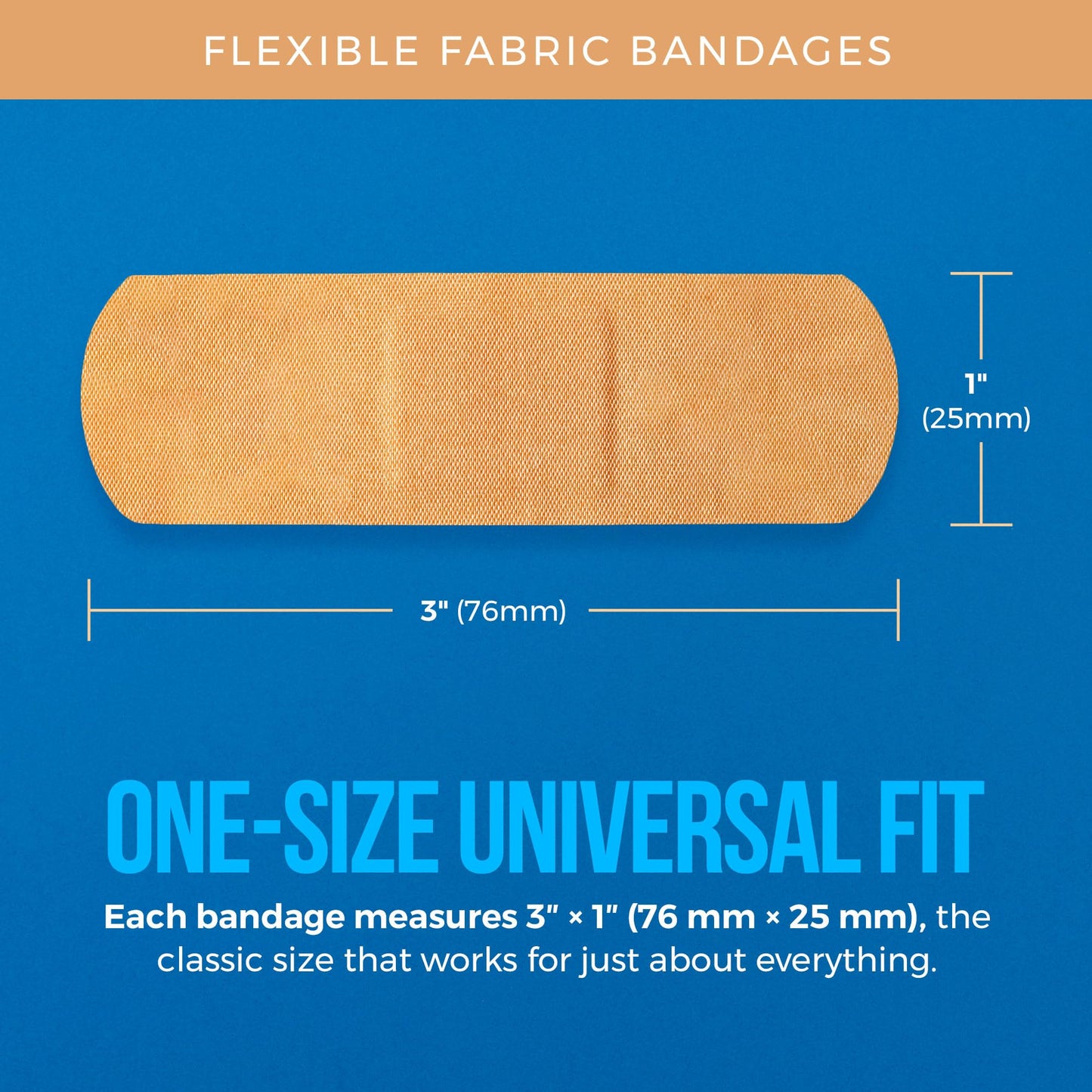 Flexible Fabric Bandages - Flex Fabric Adhesive Bandages Finger-Tip, Knuckles and Thumb for Finger Care and to Protect Wounds from Infection - (5000 Count Bulk)