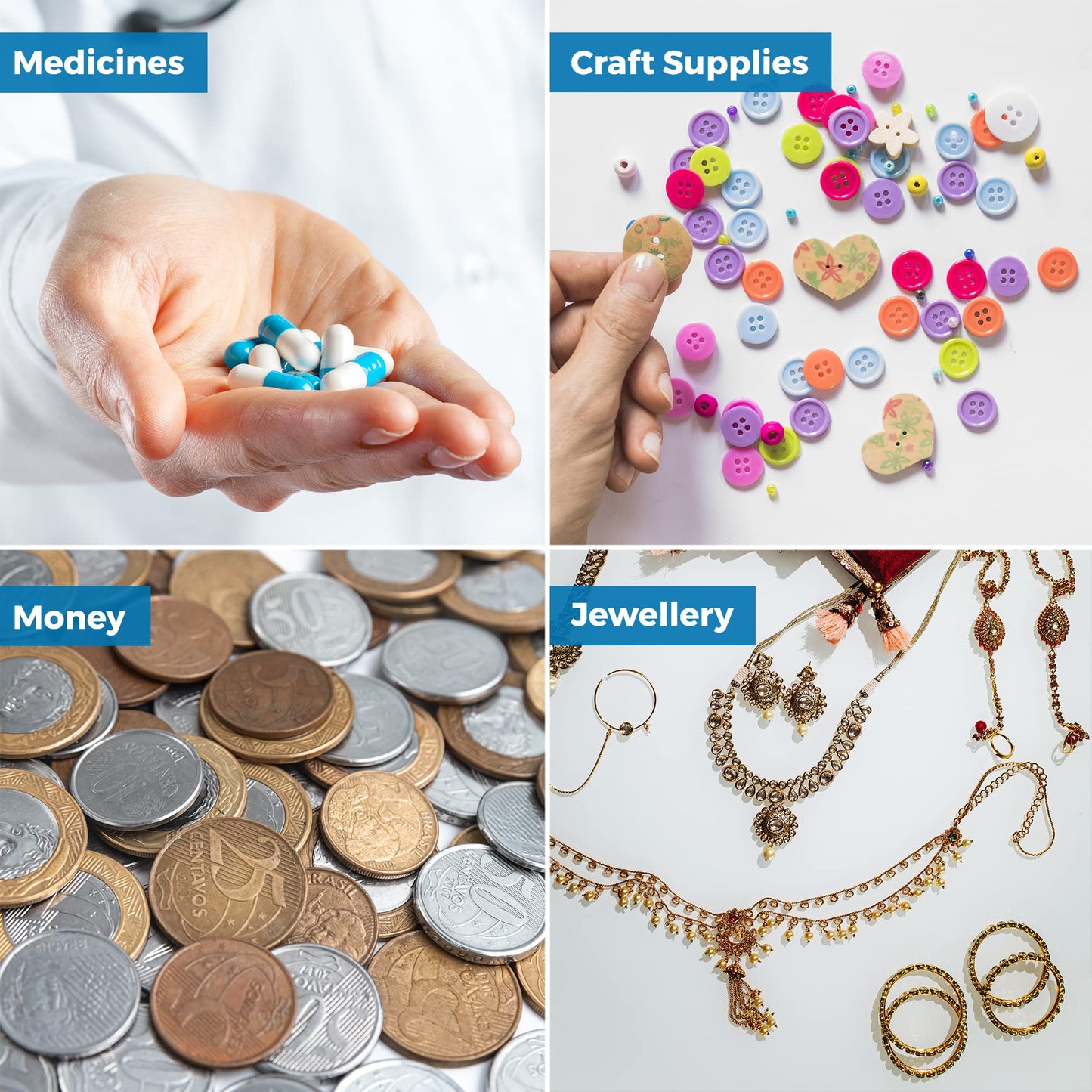 Pill Pouch Bags - (Pack of 100) 4'' x 2.75" - 3 Mil BPA-Free, Poly Bag Disposable Zipper Pills Baggies, Daily AM PM Travel Medicine Organizer Storage Pouches, Best Clear Reusable with Write-on Labels