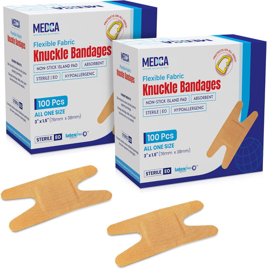 Flexible Fabric Bandages - Flex Fabric Adhesive Bandages Knuckle Bandages for Finger Care and to Protect Wounds from Infection - (200 Count)