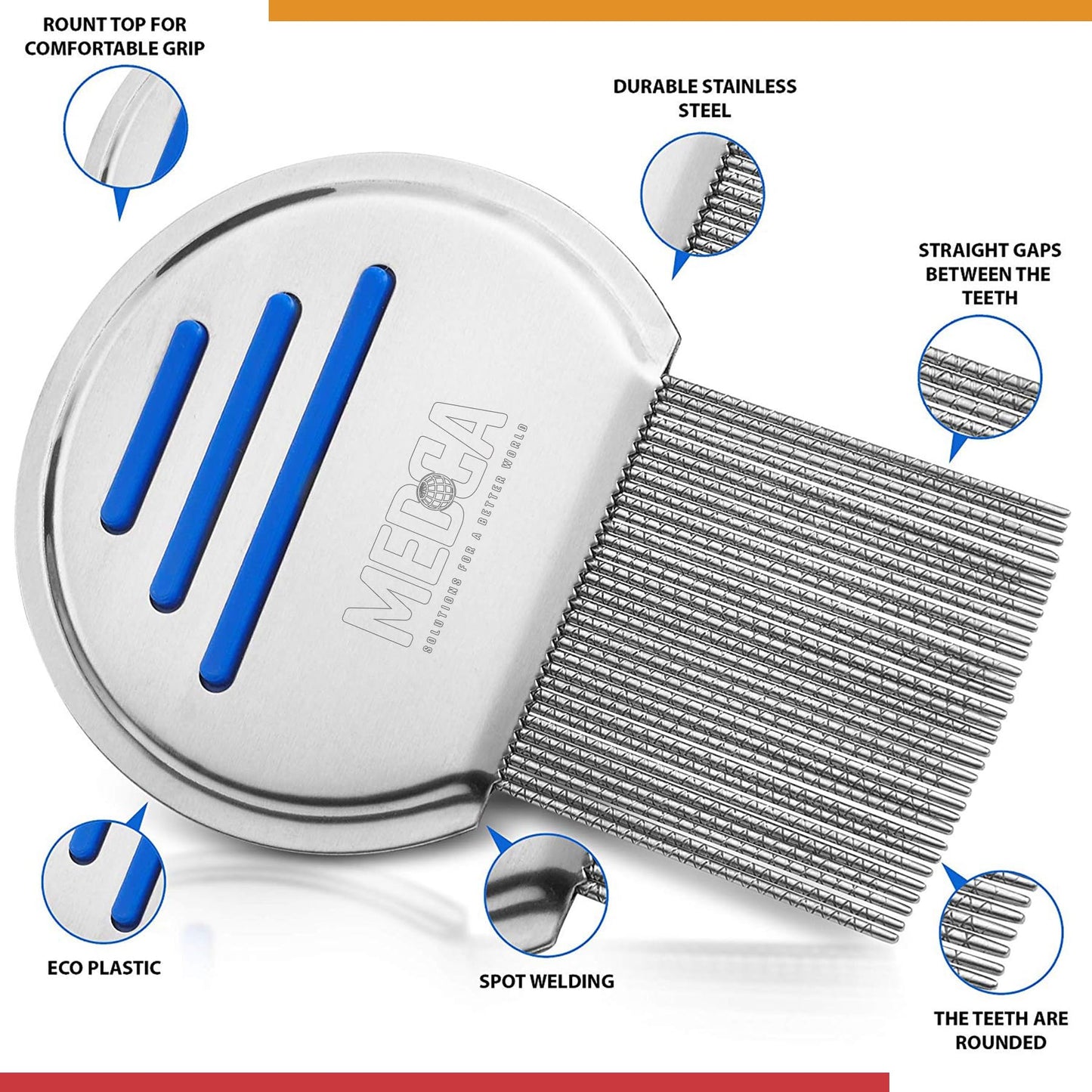 Lice Comb - (Pack of 24) Head Lice Treatment that's Individually Packaged Professional Stainless Steel Louse and Nit Combs Removes Eggs with Rounded Tips for Comfort