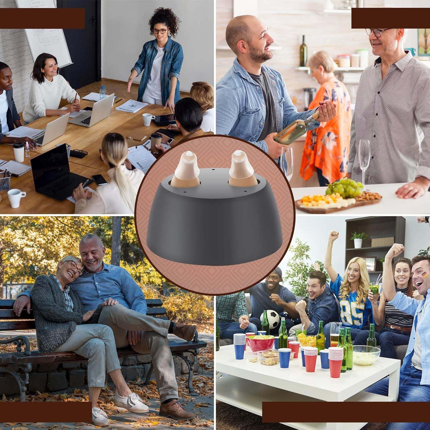 Rechargeable Hearing Amplifier to Aid and Assist Hearing, Completely-in-Canal (CIC) Nearly Invisible Mini Personal Sound Device w/ Noise Cancellation & Feedback Reduction for Adults Seniors & Elderly