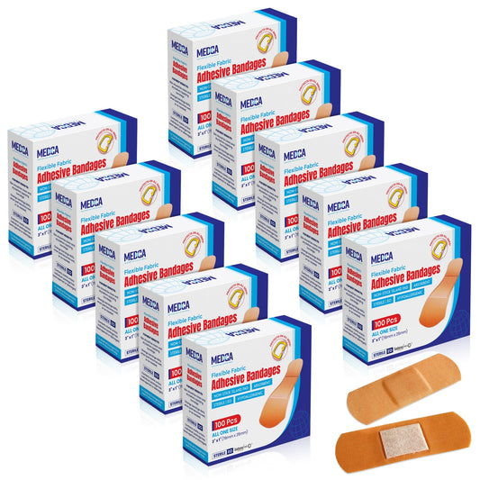 Flexible Fabric Bandages - Flex Fabric Adhesive Bandages Finger-Tip, Knuckles and Thumb for Finger Care and to Protect Wounds from Infection - (1000 Count Bulk)