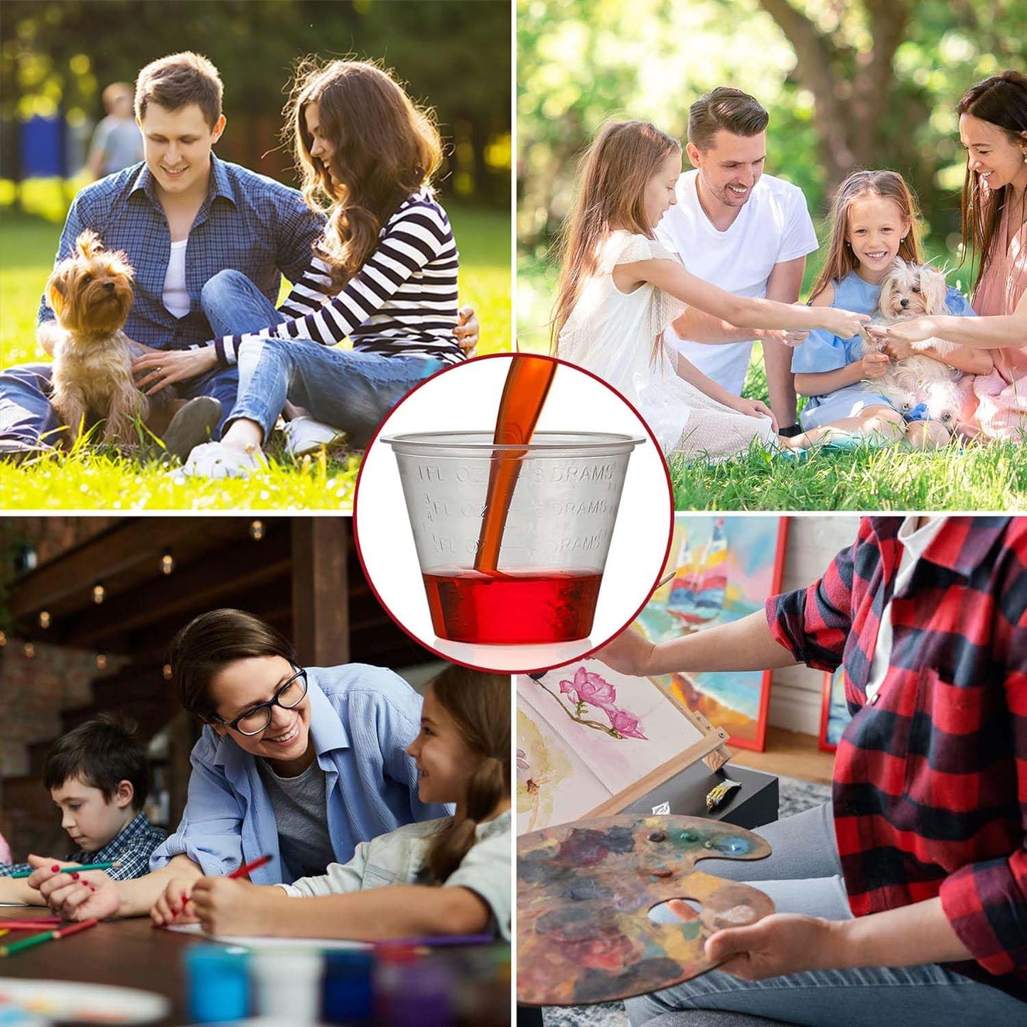 Clear Medicine Cups (1oz) - Pack of 100 - Plastic Disposable Graduated Medicine Cups with Measurements for Medication Arts & Crafts Mouthwash and More