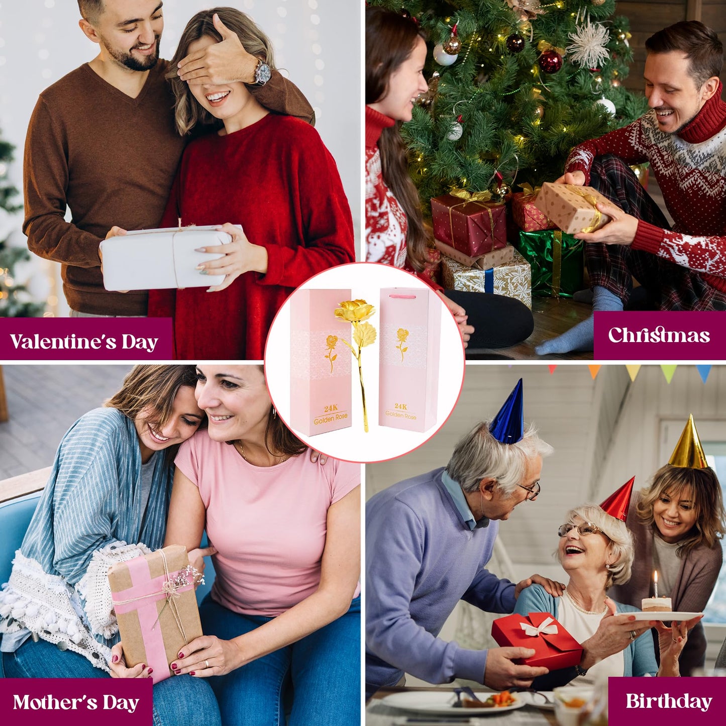 24k Gold Rose with Luxury Gift Box - 10-inch Golden Rose Metal Single Roses and Valentine's Day Gifts Idea for Women, Loved Ones, Mom, Wife, Girlfriend, Grandma, Mother's Day