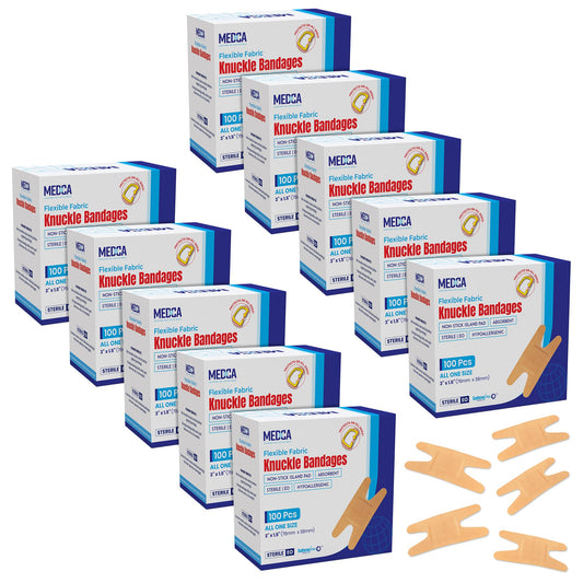 Flexible Fabric Bandages - Flex Fabric Adhesive Knuckle Bandages for Finger Care and to Protect Wounds from Infection - (1000 Count Bulk)