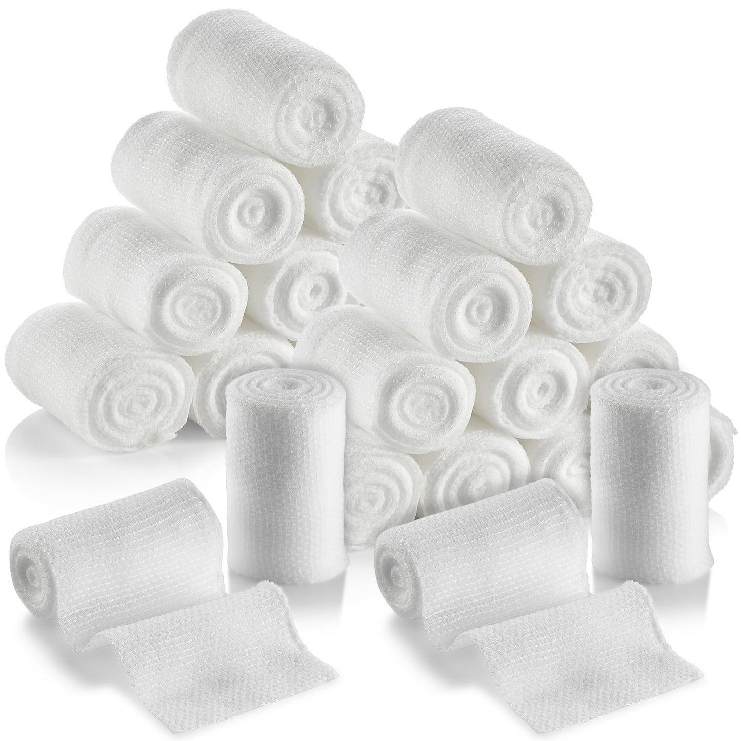 Gauze Bandage Rolls - (24 Pack) 2 in x 4.1 Yards Per Roll of Medical Grade Gauze Bandage and Stretch Bandage Wrapping for Dressing All Types of Wounds and First Aid Kit by MEDca, (2-Inch, 24 Pcs)