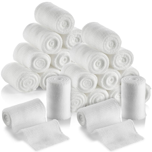 Gauze Bandage Rolls - (24 Pack) 2 in x 4.1 Yards Per Roll of Medical Grade Gauze Bandage and Stretch Bandage Wrapping for Dressing All Types of Wounds and First Aid Kit by MEDca, (2-Inch, 24 Pcs)