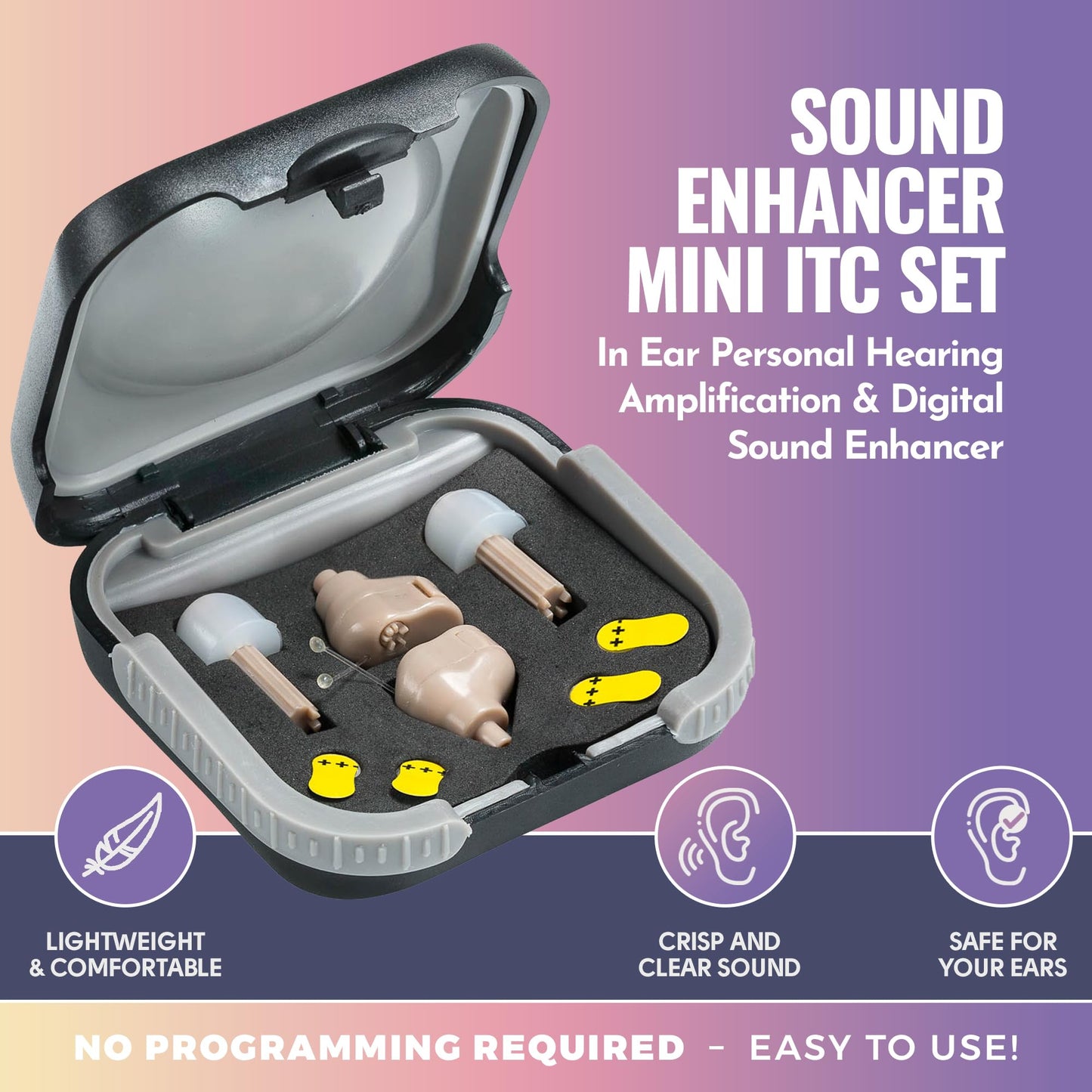MEDca Hearing Amplifier Ear ITC (Pair) "Extra Small" Second Generation