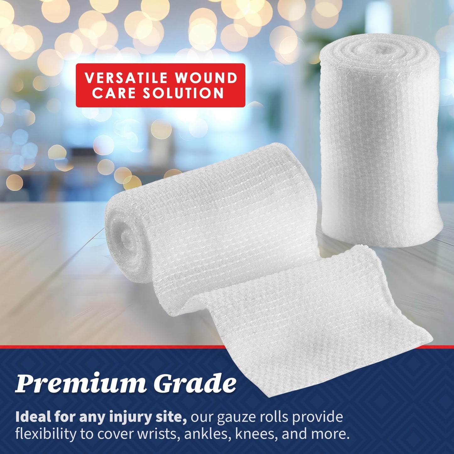 Gauze Bandage Rolls - (24 Pack) 2 in x 4.1 Yards Per Roll of Medical Grade Gauze Bandage and Stretch Bandage Wrapping for Dressing All Types of Wounds and First Aid Kit by MEDca, (2-Inch, 24 Pcs)