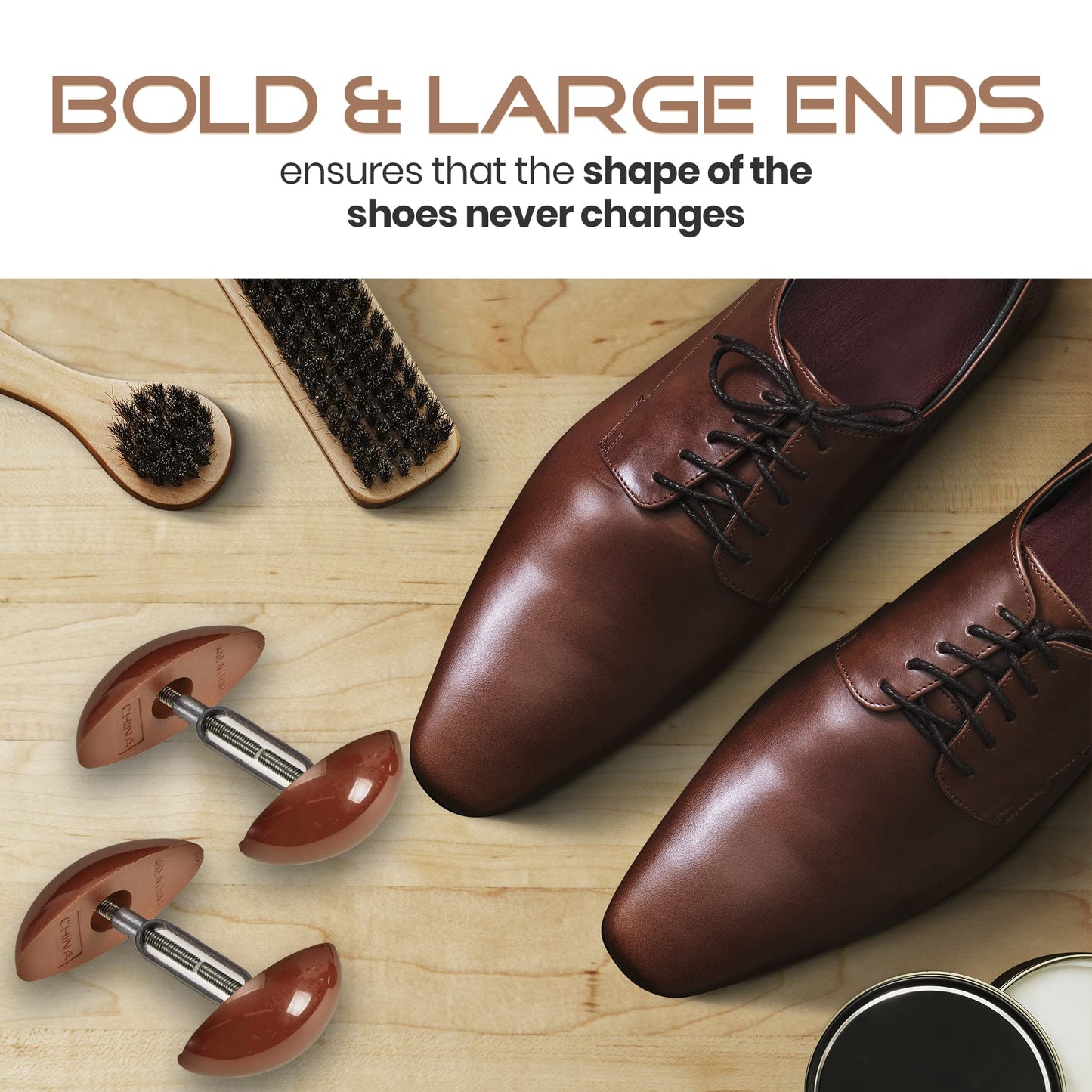 MEDca Shoe Stretcher Total of 2 Stretchers, 1 Pair, Brown