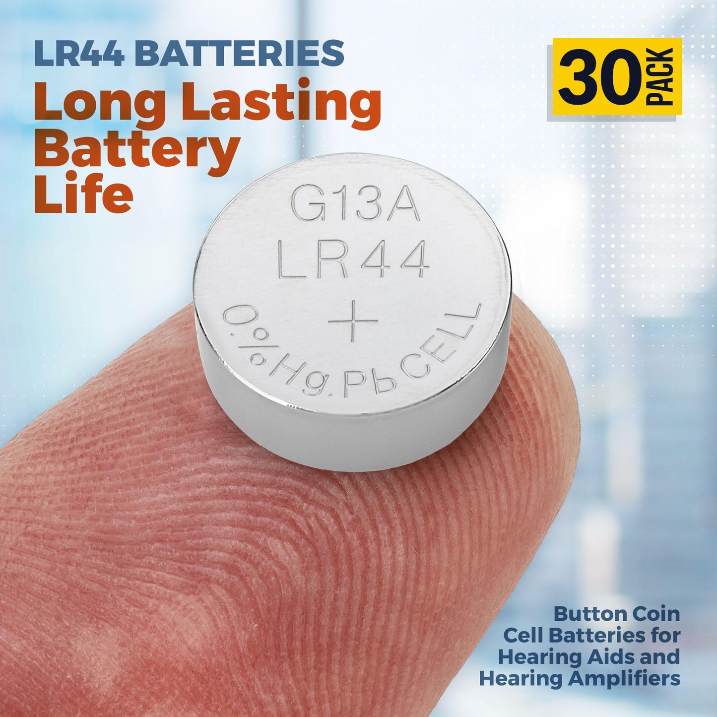 MEDca 1.5V Alkaline Batteries - LR44 AG13 357 303 Battery - Button Coin Cell for Hearing Aids and Amplifiers, Toys, Remotes, Calculators, Lasers | Long Lasting Power | Anti Corrosion | 30 PCS