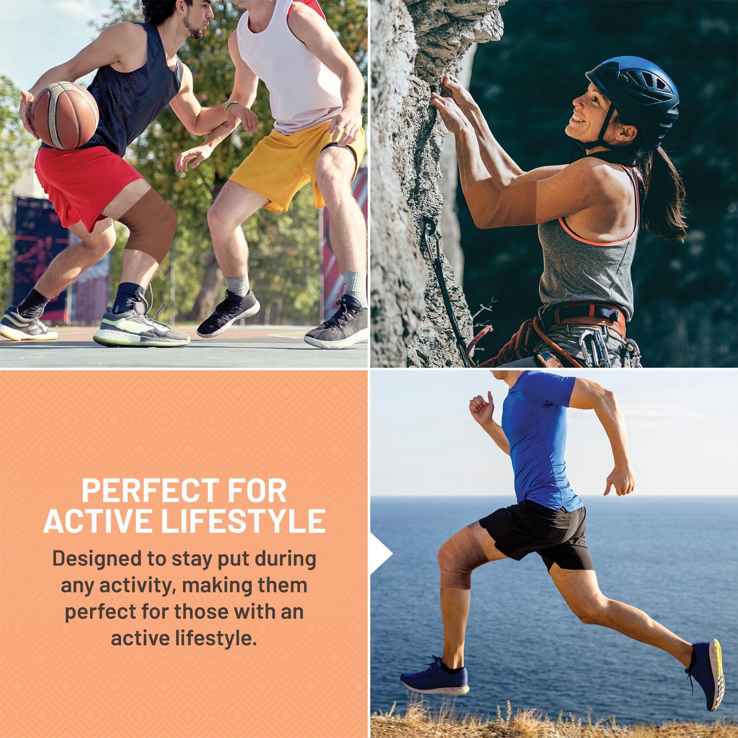 Self Adherent Cohesive Tape - 2" x 5 Yards, 12 Pack (Medium Tan) Self Adhesive Bandage Rolls & Sports Athletic Wrap for Ankle, Wrist, Knee Sprains and Swelling