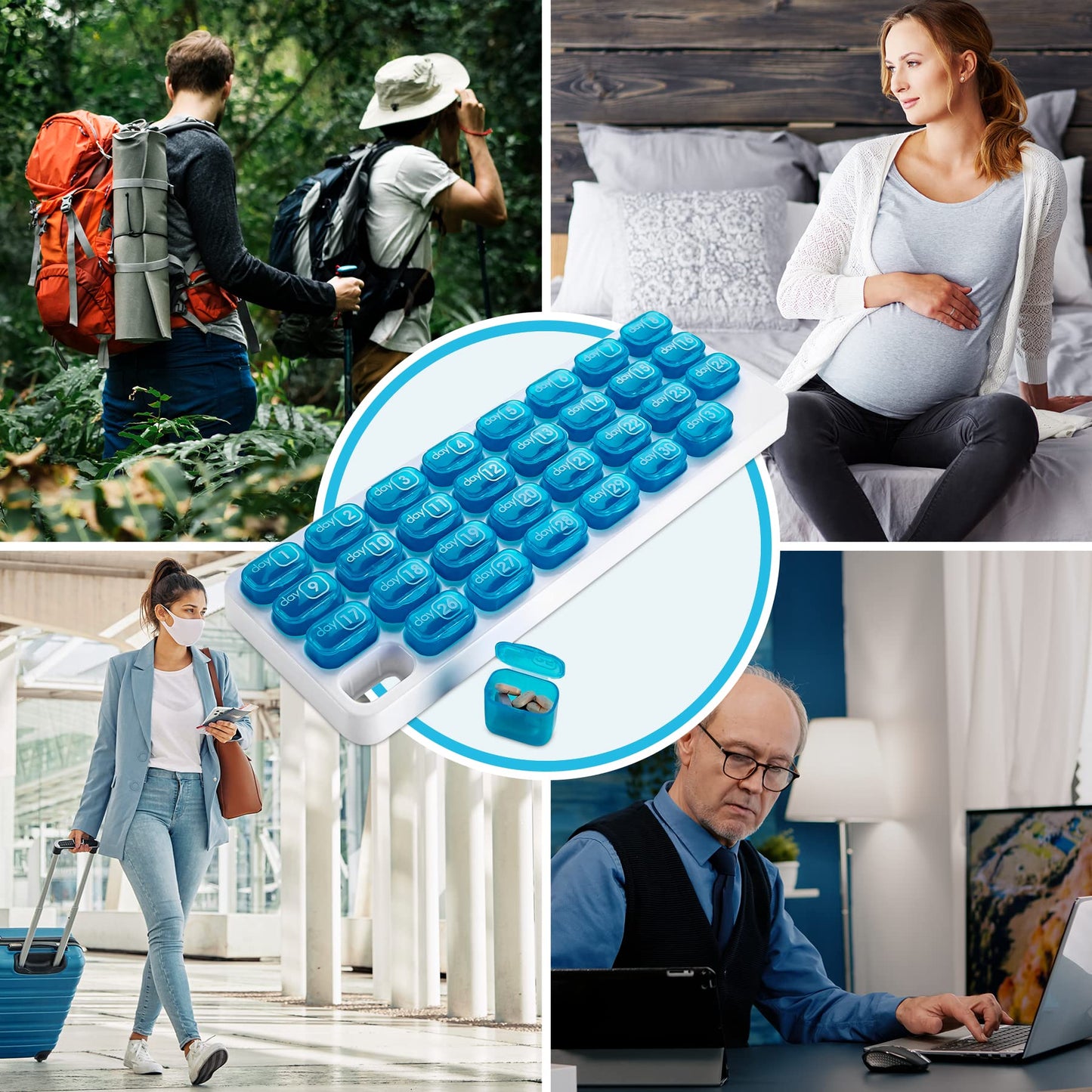 Monthly Pill Organizer - 31 Day Pill Organizer with Large Removable Medication Pods, Portable Pill Case Box and Holder for Daily Medicine and Vitamins, Great for Travel by MEDca