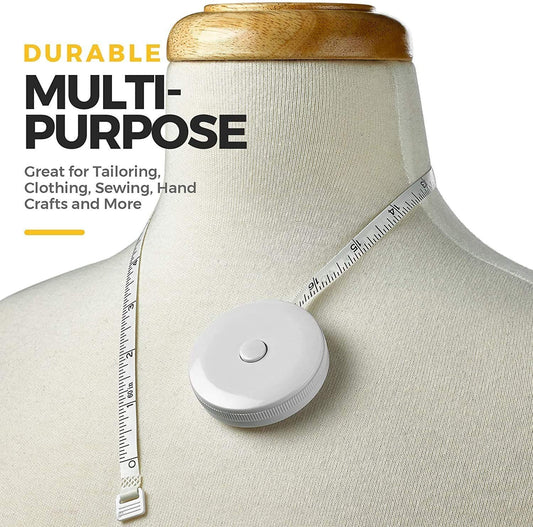 Body Tape Measure - (2 Pack) Measuring Tapes for Body and Fat Weight Monitors, (Inches & Cm) Retractable Tape Measure Ruler for Accurate Body Fat Calculator Helps Calculate Fitness Body Measurements