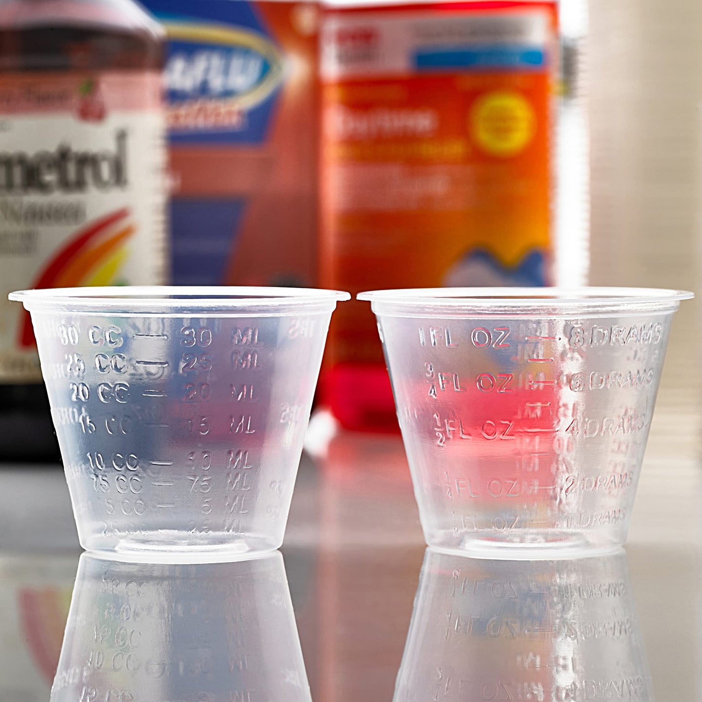 Clear Medicine Cups (1oz) - Pack of 100 - Plastic Disposable Graduated Medicine Cups with Measurements for Medication Arts & Crafts Mouthwash and More