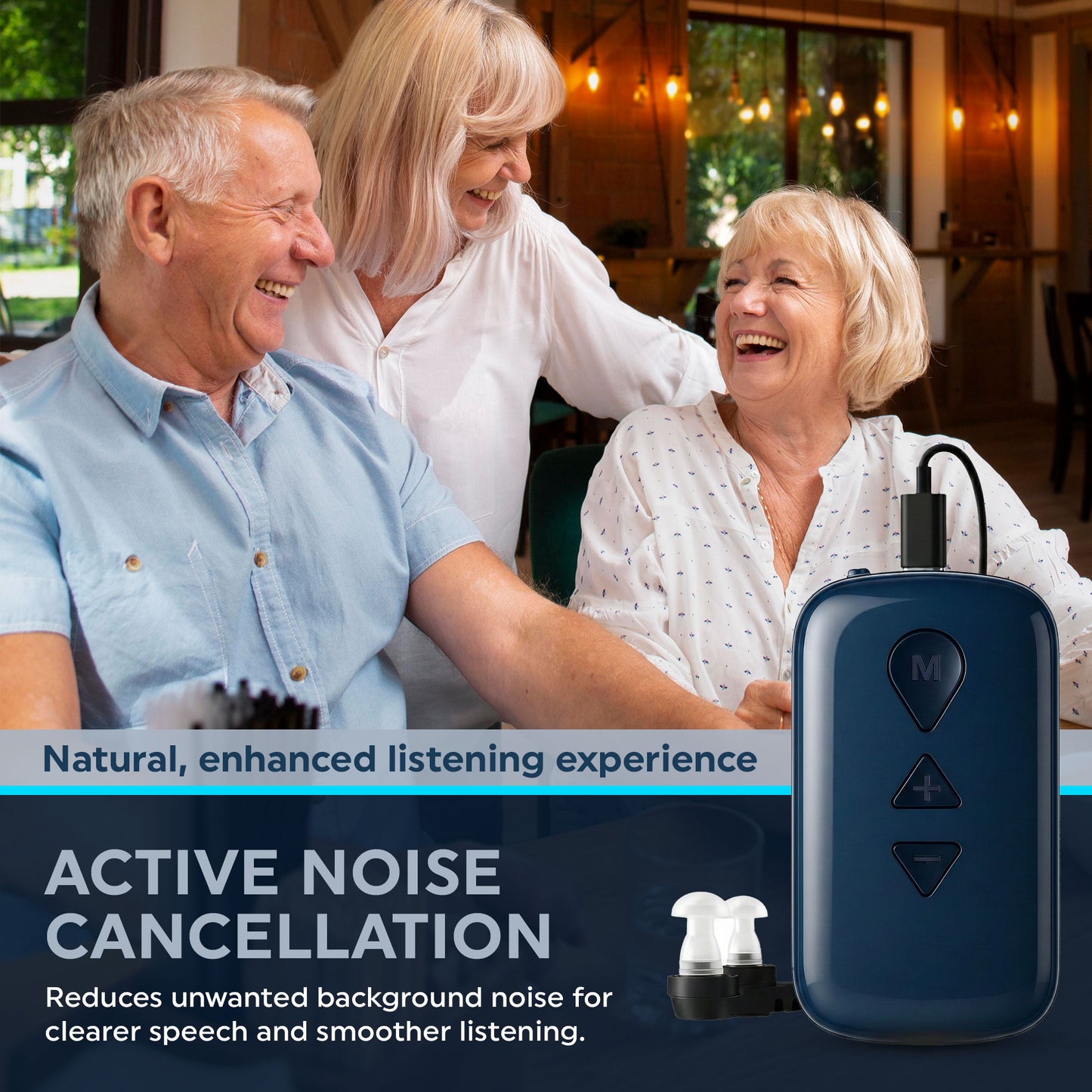 MEDca High-Power Portable Hearing Amplifier Device, 120H Battery, High Volume