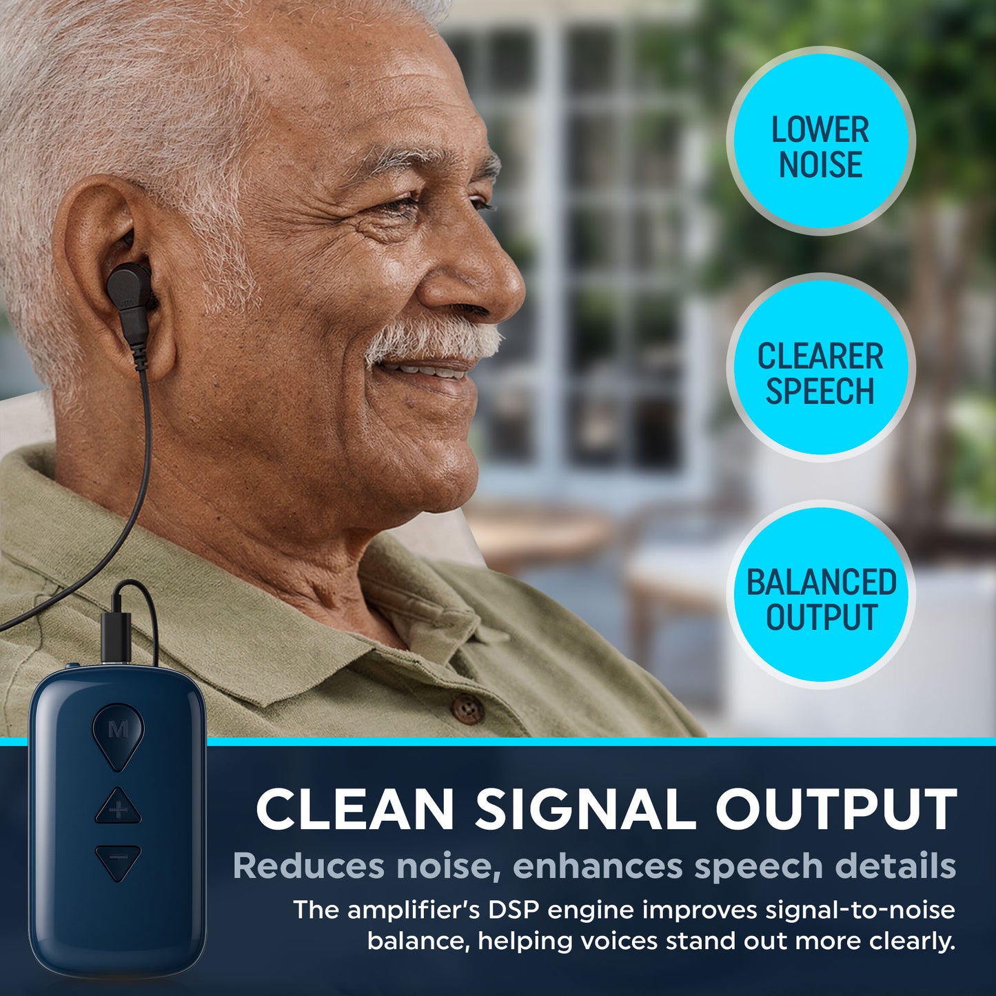 MEDca High-Power Portable Hearing Amplifier Device, 120H Battery, High Volume