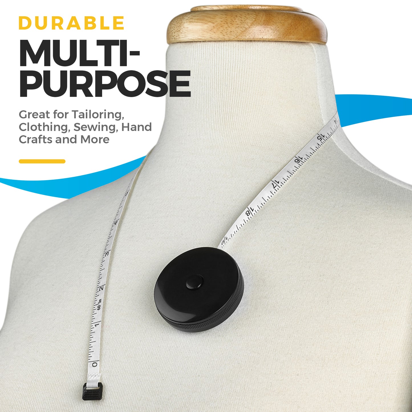 Tape Measure for Body Measuring Tape, (Pack of 2) Dual Sided Inch and CM, Portable, Retractable Soft Ruler Tool for Measurements Body Fat, Fitness Sewing Tailor Fabric and Accurate Body Fat Calculator