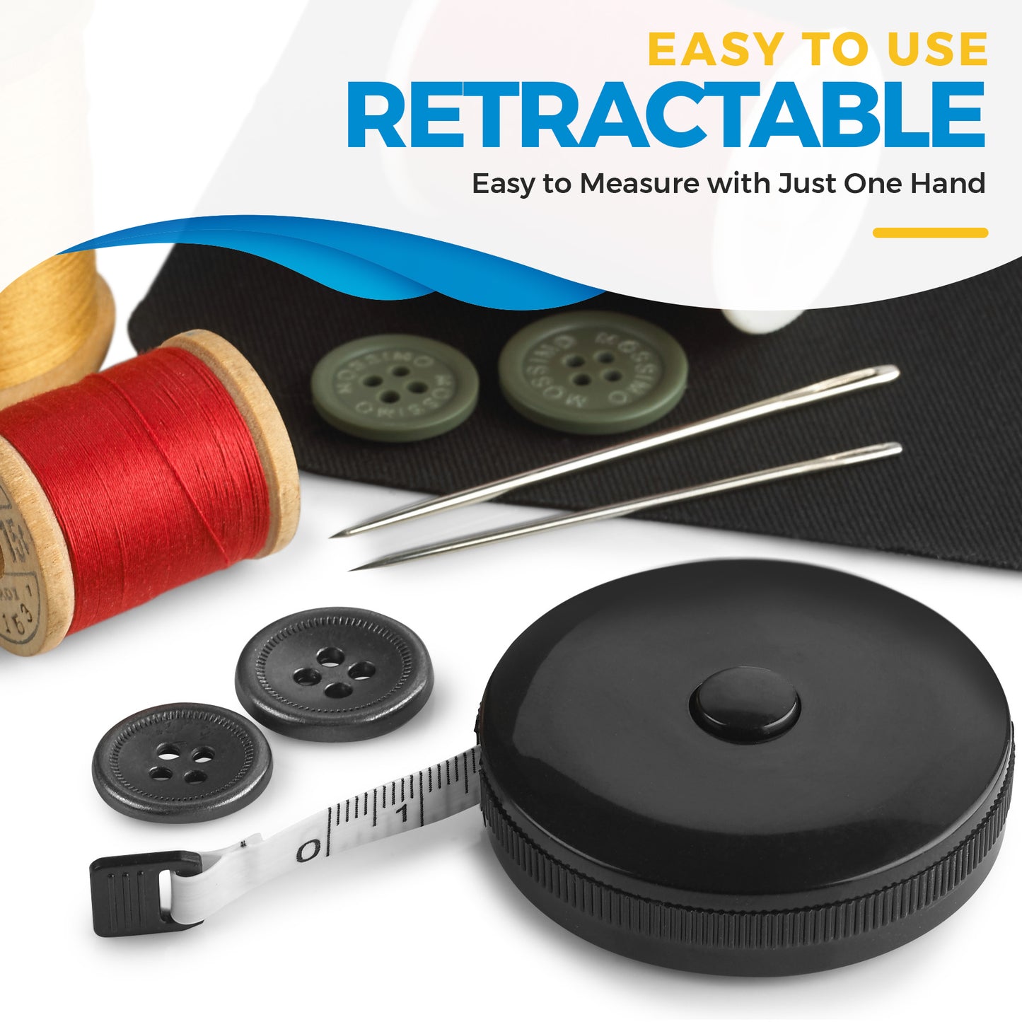 Tape Measure for Body Measuring Tape, (Pack of 2) Dual Sided Inch and CM, Portable, Retractable Soft Ruler Tool for Measurements Body Fat, Fitness Sewing Tailor Fabric and Accurate Body Fat Calculator